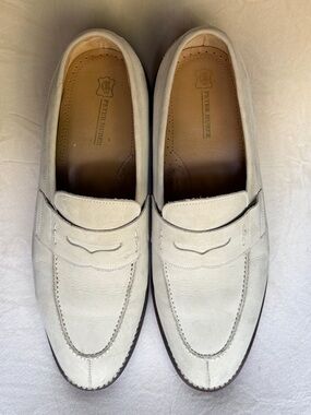Cream Suede Penny Loafers for Men — Classic Slip-On Style